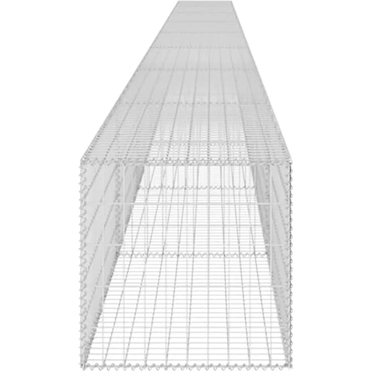 vidaXL Gabionenwand mit Abdeckung Verzinkter Stahl 900×50×50 cm – Bild 7
