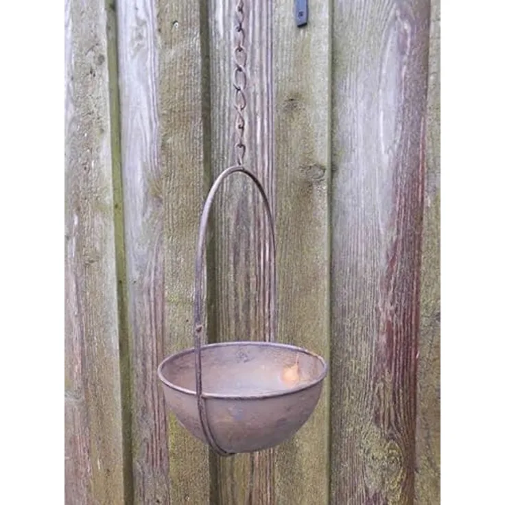 Deko-Impression Vogeltränke Vogelbad Vogelbad Schale z. Hängen an Kette Eisen massiv D 14
