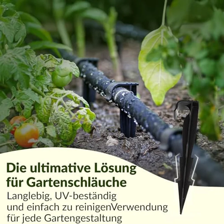 GARDENIX AquaPEG Beckenkraft 50 Stück, Polypropylen (PP) Gartenschlauch Anker, UV-beständig, stabil und bruchfest, für Tropfschlauch und Perlschlauch – Bild 3