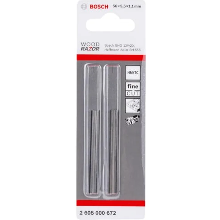 Bosch Hobelmesser, gerade, HM, 56 x 5,5 mm, 40°, 2er-Pack, für GHO 12V-20 – Bild 3