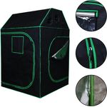 Feel2Home Gewächshaus Growbox 120x120x180cm Indoor Gewächshaus Pflanzenzelt Zuchtschrank, 99,9% lichtundurchlässig, Schwarz/Grün