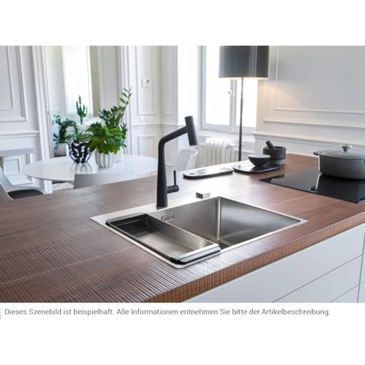 FRANKE Küchenarmatur Icon, Ausziehbare Schlauchbrause mit Laminar-Perlator, Black Matt – Bild 5