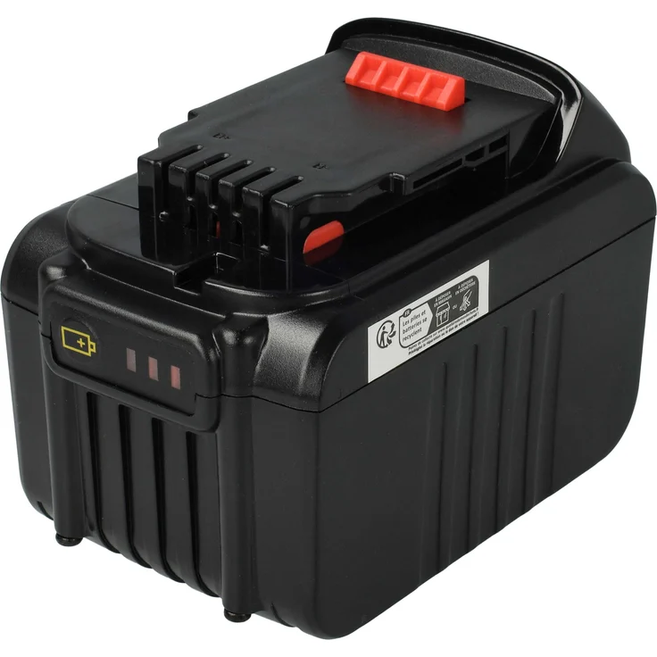 vhbw EXTENSILO Akku kompatibel mit Dewalt DCD795, DCD792D2, DCD796, DCD795S2, DCD795M2, DCD795D2, DCD795P2, DCD795NT, Li-Ion, 6000 mAh, 18 V, schwarz/gelb