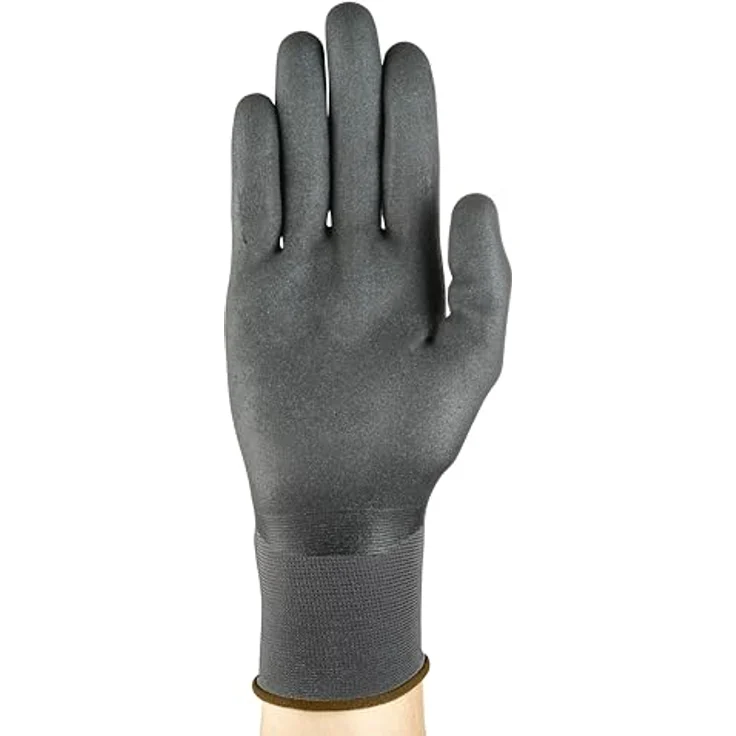 Ansell HyFlex 11-849 Arbeitshandschuhe, Abriebfester Industrie- und Mechanik-Handschuh, Schwarz, Größe L (1 Paar), mit Nitrilschaumbeschichtung für bessere Atmungsaktivität – Bild 3