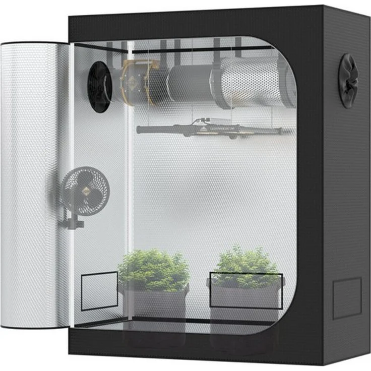 THE HOOKAH Deluxe D600 Grow Box Growzelt, Hochwertiges Material, effiziente Luftzirkulation, 150x150x200 cm, weiß – Bild 1