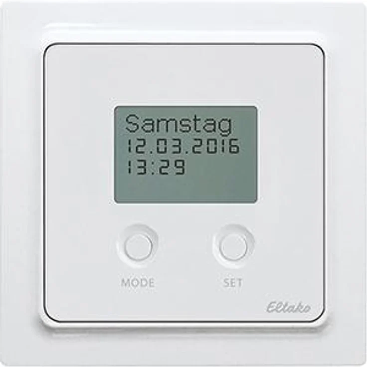 Eltako FSU55ED/230V-pg, Funk-Zeitschaltuhr Aufputz in Polarweiss glänzend mit Astro-Funktion und beleuchtetem Display