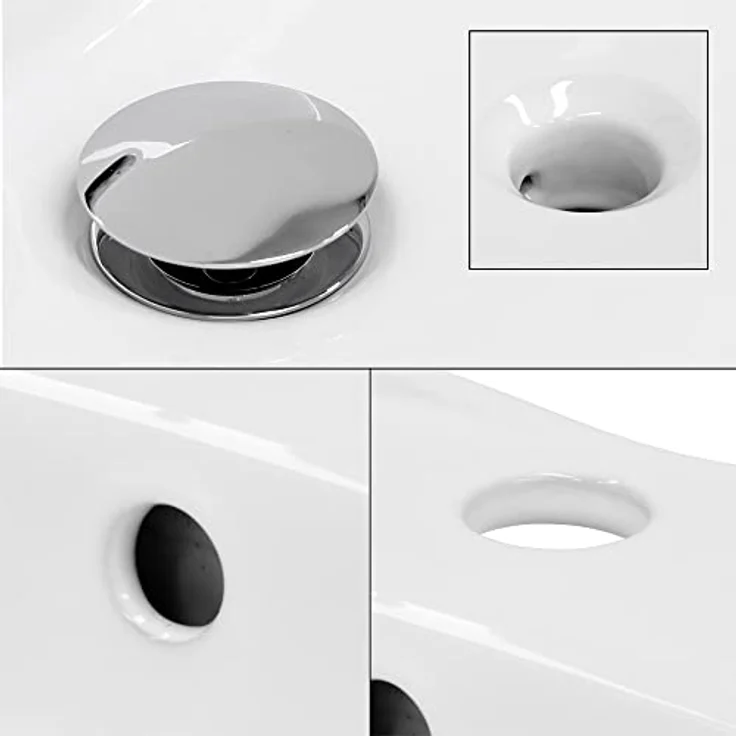ML-Design Waschbecken aus Keramik Weiß glänzend 59x20,5x39,5 cm, Ovale Aufsatzwaschbecken, Moderne Waschtisch, Waschschale mit Abflussloch, Waschplatz Handwaschbecken, für das Badezimmer und Gäste-WC – Bild 4