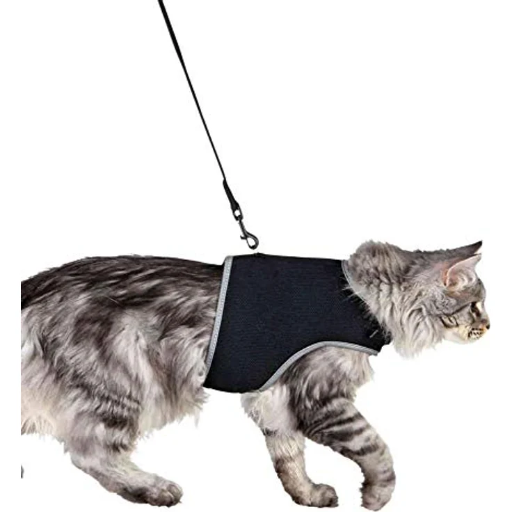 Trixie 41895 Softgeschirr mit Leine, Katze, XL, 36–54 cm, 1,20 m, schwarz – Bild 4