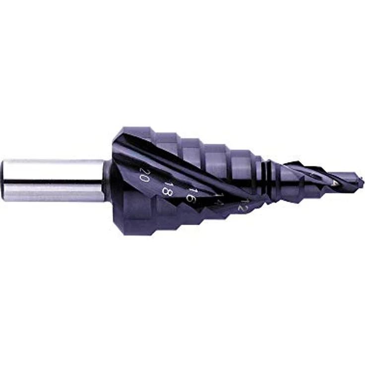 Exact 796 / 07022 HSS Stufenbohrer 4-20mm, TiAIN, 3-Flächenschaft, Gesamtlänge 67mm – Bild 1