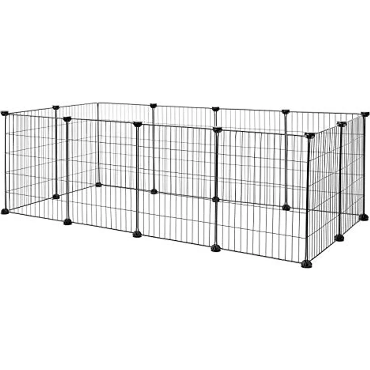 lionto Freigehege aus Metall Kleintierauslauf Kleintiergehege Kleintierkäfig 144x74x46 cm – Bild 1