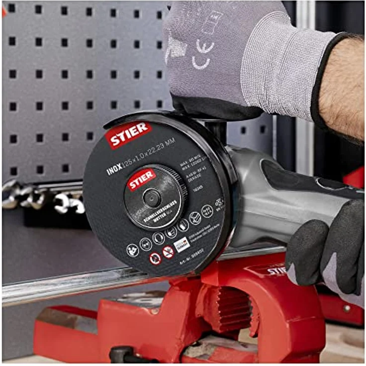 STIER Trennscheibe Edelstahl 125 x 1,0 x 22,23 mm, Form gerade 5 Stk, für den Einsatz auf Edelstahl geeignet – Bild 3