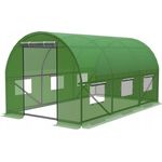 VBChome Gartentunnel 300 x 200 x 200 cm Grün Folientunnel Stabiler Rahmen Rolltüren und Fenster Gartengewächshaus Anbau von Gemüse und Obst Befestigungsset