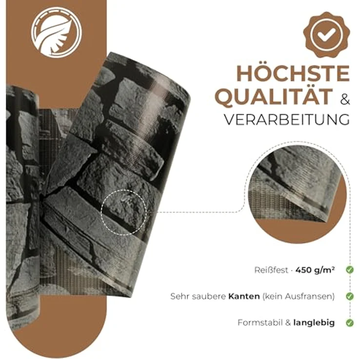 BooGardi PVC Sichtschutzstreifen · Sichtschutz Zaun 19 cm x 35 m Hellgrau 4 Rollen · 450 g/m² · inkl. 30 Clips · Zaunblende für Doppelstabmattenzaun & Stabmattenzaun · Blickdicht & wetterfest – Bild 5