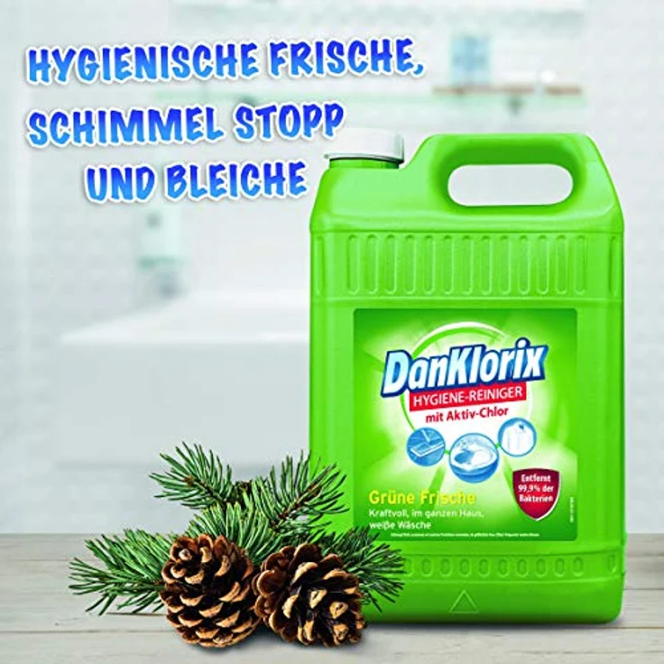 Dan Klorix Hygienereiniger Grüne Frische mit Ativ Chlor 5000ml – Bild 4