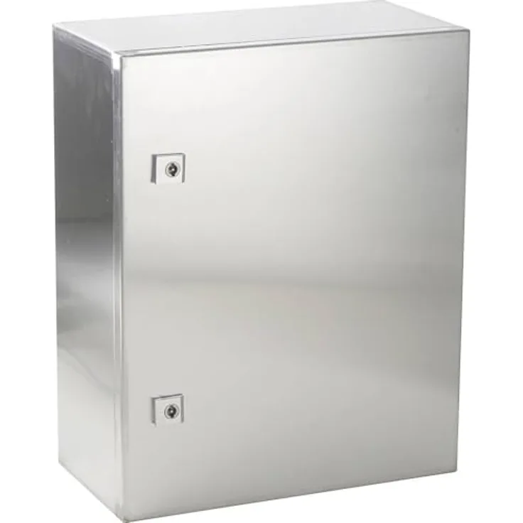 TRU COMPONENTS TC-SS504020 Schaltschrank, 400 x 500 x 200 mm, Edelstahl Lichtgrau, IP65, verschließbare Tür, Montageplatte, robustes Gehäuse