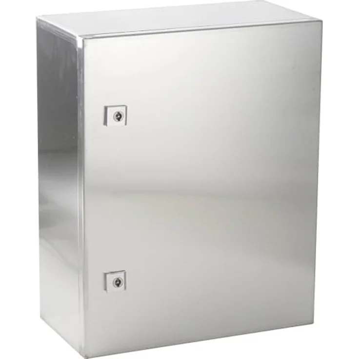 TRU COMPONENTS TC-SS504020 Schaltschrank, 400 x 500 x 200 mm, Edelstahl Lichtgrau, IP65, verschließbare Tür, Montageplatte, robustes Gehäuse
