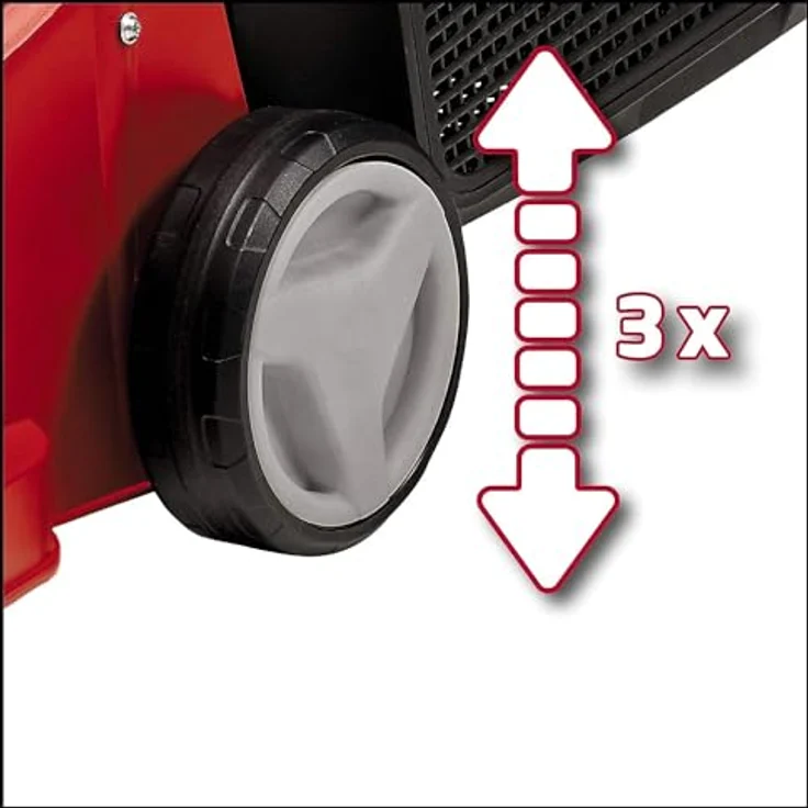 Einhell Elektro-Rasenmäher GC-EM 1032 - 1000 W, 32 cm Schnittbreite, 30 L Fangbox, 3-stufige Schnitthöhenverstellung, klappbarer Führungsholm, 30l Fangsack, rasenschonende Räder – Bild 4