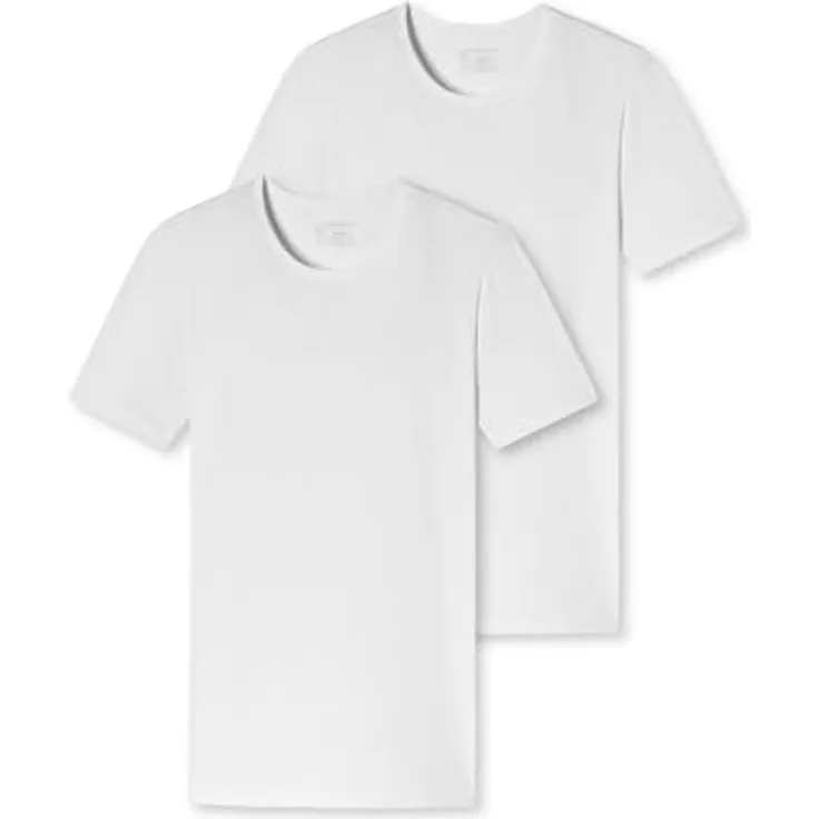 Schiesser Herren T-Shirt, Kurzarm, Weiss, XXl, 95% Bio-Baumwolle, elastischer Material-Mix, Rundhalsausschnitt