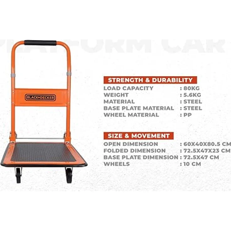 EDM Plattform auf Rädern, max. 80kg, Stahlkonstruktion, 60x40x80cm, schwarz – Bild 3