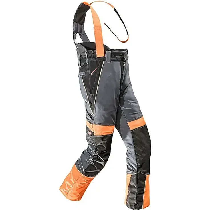Bullstar Schnittschutzhose Proximo mit abnehmbaren Hosenträgern, Easy-Long-Funktion, wasserabweisend, Größe 50, Orange/Anthrazit