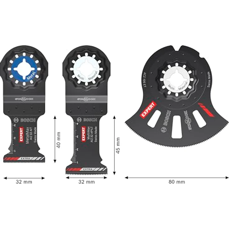 Bosch EXPERT Sägeblatt Set, 3-teiliges Zubehör für Edelstahlrohre, Holz mit Nägeln und Trockenbaumaterialien, Starlock-Aufnahme für schnellen Blattwechsel – Bild 2