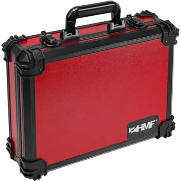 HMF Universalkoffer, Transportkoffer mit Noppen- & Rasterschaumstoff, 39 x 29 x 12 cm, rot, für Kamera und Tabletop-Miniaturen – Bild 4