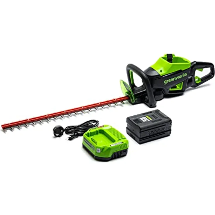 Greenworks GD60HT66, 60V Akku-Heckenschere mit 66 cm Schnittlänge, Li-Ionen, ohne Akku, doppelten Klingen und drehbarem Griff
