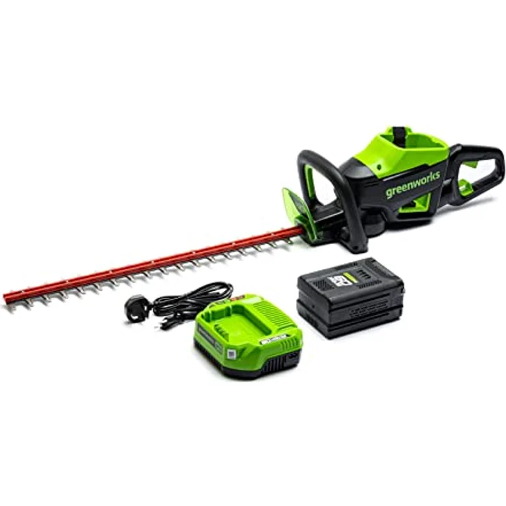 Greenworks GD60HT66, 60V Akku-Heckenschere mit 66 cm Schnittlänge, Li-Ionen, ohne Akku, doppelten Klingen und drehbarem Griff – Bild 1