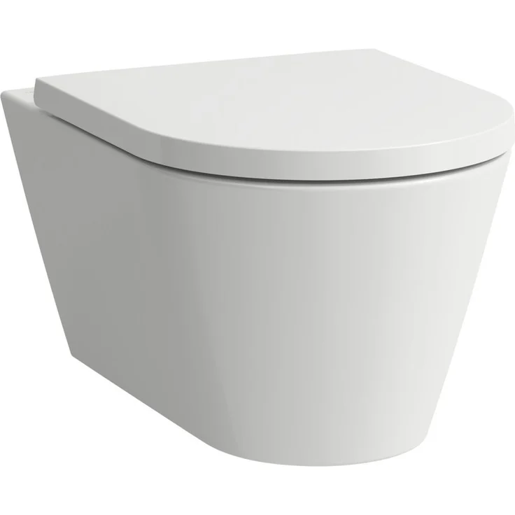 Laufen Tiefspül-WC Set Kartell, wandhängend, spülrandlos, mit Silent Flush und verdeckter Befestigung, Weiß, 545x370x340mm H8663310000001