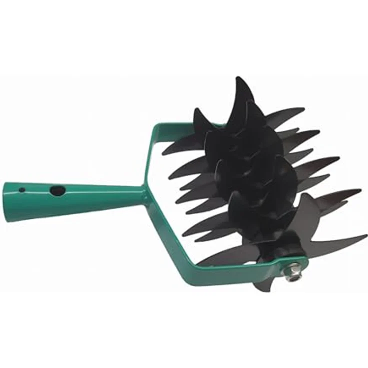 Greenmill Gartengrubber mit 9 Doppelzahnpaare aus lackiertem Kohlenstoffstahl, Arbeitsbreite 14 cm – Bild 3