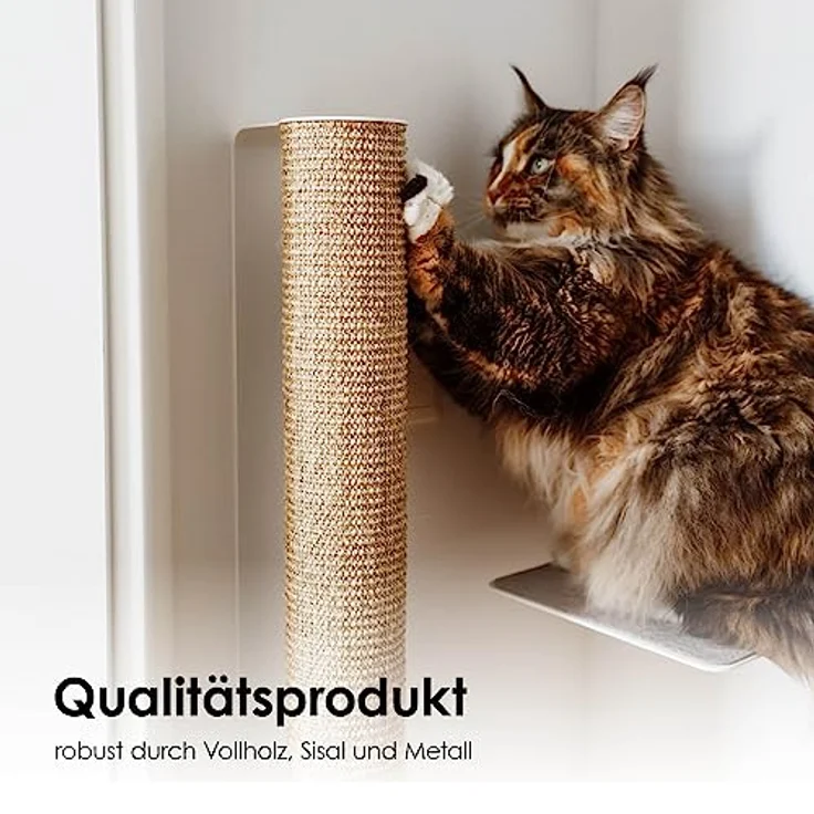 LucyBalu® CATWALK Katzen Kratzstamm für die Wand | Kratzbaum zur Wandmontage | Katzen Kletterwand Kratzmöbel | Kratzsäule für Katzen aus Sisal | Wandkratzbaum | Naturkratzbaum | Sisalstamm | Anthrazit – Bild 5