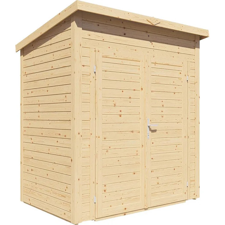 BERTILO Gerätehaus Timmo 1, 19 mm naturbelassen, Pultdach, 181x122 cm