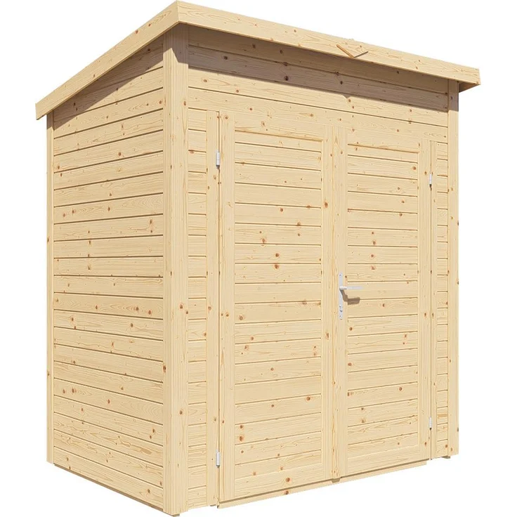 BERTILO Gerätehaus Timmo 1, 19 mm naturbelassen, Pultdach, 181x122 cm