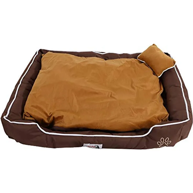 Pocky- Pet Hundebett XL 102x82x25cm Coffee Brown, Hundekissen waschbar, Hundesofa Kissen herausnehmbar