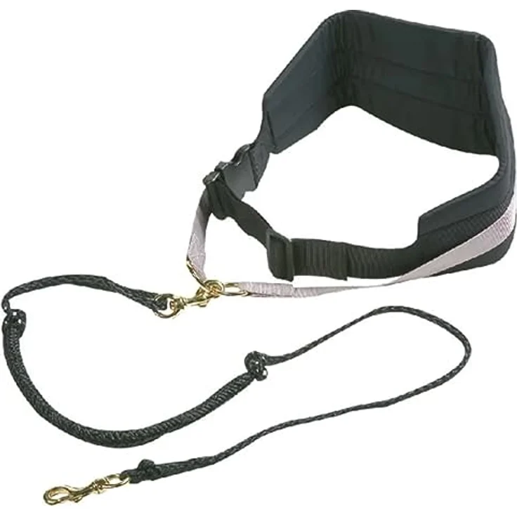 Flamingo JOGGINGLEINE + HÜFTGURT CANICROSS SCHWARZ Leine 125CM/GURT 80-125CM aus Nylon – Bild 3