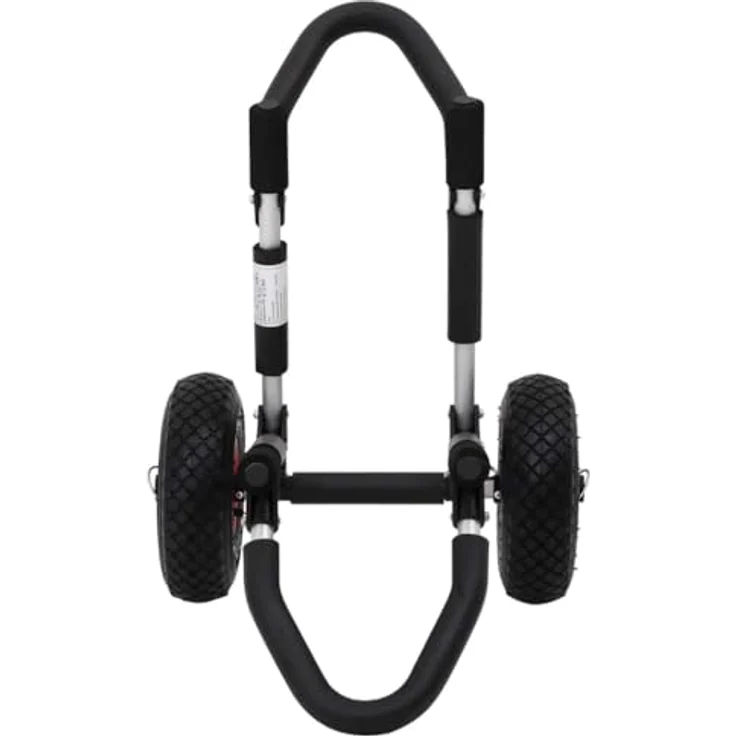 vidaXL SUP-Transportwagen Klappbar für Surfbrett, Aluminium, schwarz/silbern, 45 kg Belastbarkeit, inkl. Schaumstoffpolsterung und Gurten – Bild 2
