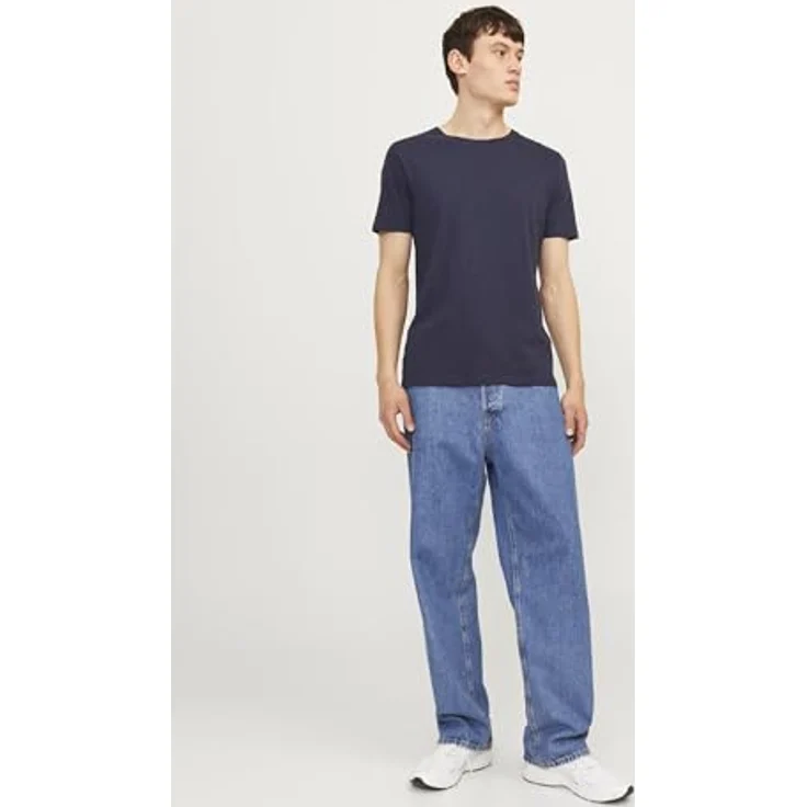 Jack & Jones Organic Basic T-Shirt 3er Set, Herren Shirt, kurzärmlig, Bio-Baumwolle, Blau, Weiss, Schwarz, (XXL) – Bild 3