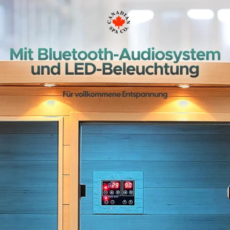 Canadian Spa GmbH Infrarotkabine Chilliwack, 1-2 Personen, Mica-Heiztechnologie, Bluetooth Audio, Aromatherapie, Hemlockholz, BxTxH: 102 x 97 x 191 cm – Bild 6