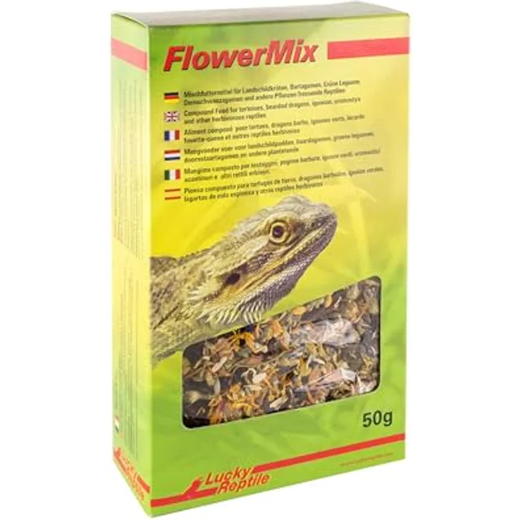 Lucky Reptile Flower Mix, Blüten-Mischung für Pflanzen fressende Reptilien, 50 Gramm, reich an natürlichen Vitaminen und Rohfaser