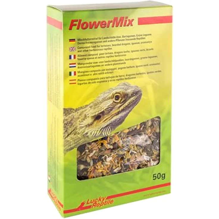 Lucky Reptile Flower Mix, Blüten-Mischung für Pflanzen fressende Reptilien, 50 Gramm, reich an natürlichen Vitaminen und Rohfaser – Bild 1