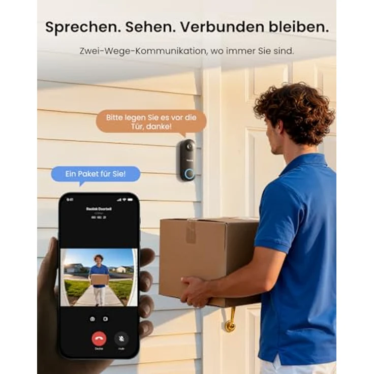 Reolink 5MP Video-Türklingel PoE mit Chime, 180° Ultraweitwinkel, 2-Wege-Audio, HD-HDR, humanoid Erkennung, flexible Speicherung – Bild 5