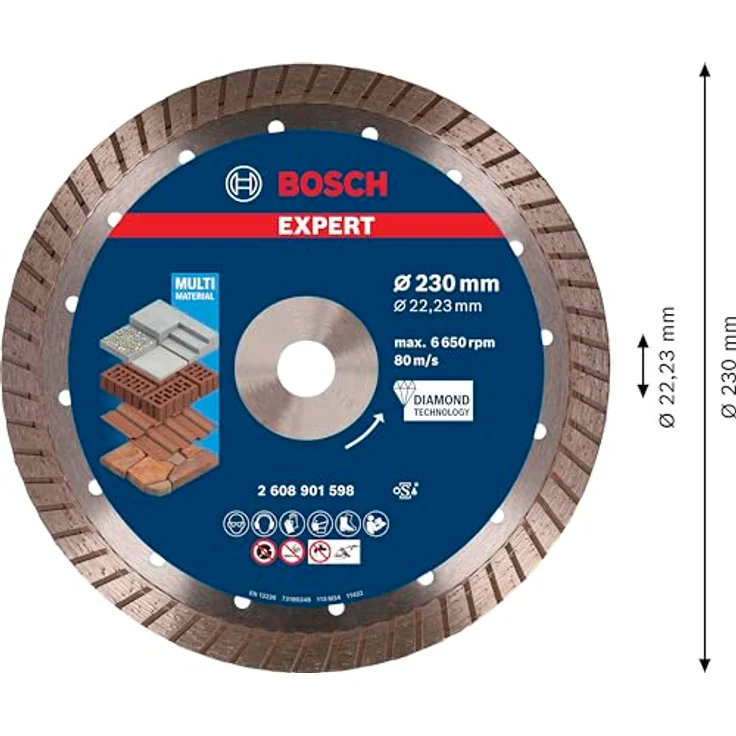Bosch Expert MultiMaterial Diamanttrennscheiben, 230 x 22,23 x 2,4 mm, lange Lebensdauer, präzise Schnitte – Bild 3