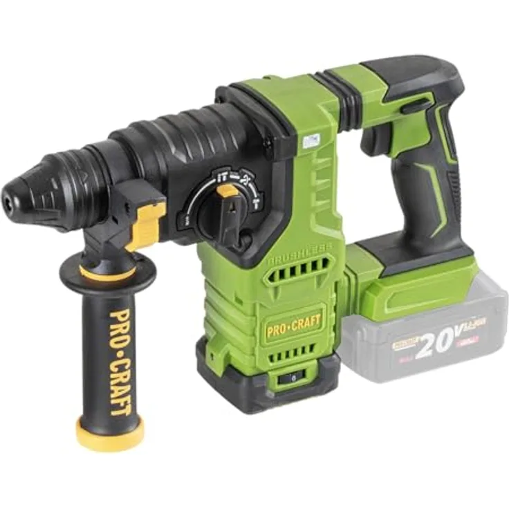 Procraft PHA30bb Akku Bohrhammer 20 V, 2,8 J Schlagenergie, SDS Plus, Brushless, Solo, ohne Akku und Ladegerät
