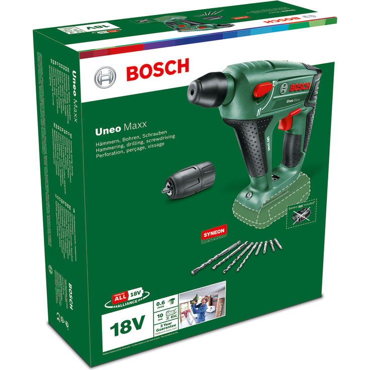 Bosch Uneo Maxx 060395230C Power for All 18V Akku-Bohrhammer 2,5 Ah ohne Akku ohne Ladegerät im Karton – Bild 9