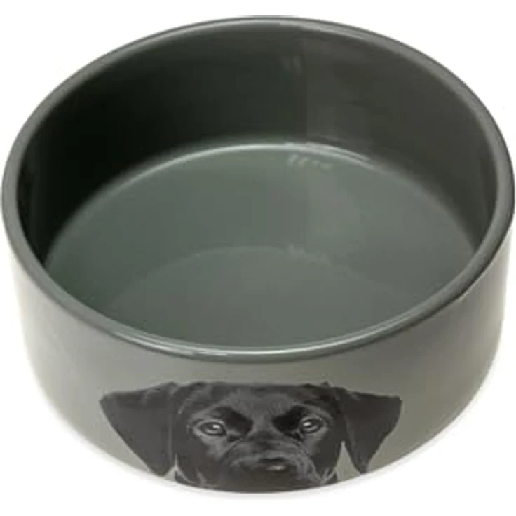 Karlie Hundenapf, Keramikgrau, 1500 ml, spülmaschinenfest, rutschfest, 18,5x18,5x7,5 cm – Bild 2