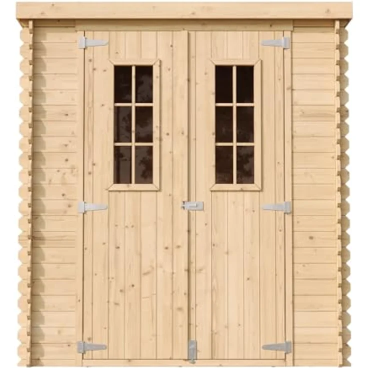 TIMBELA Gartenhaus Holz - Geräteschuppen B204xL204xH202 cm, 3.53 m2, Wasserfestes Dach, Fahrrad Schuppen – Bild 2