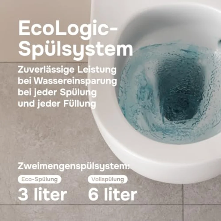 AM.PM Wand-WC CLA1900PSC Flash mit Softclosing-Sitzabdeckung, spülrandlos und AquaSpin-Spültechnologie – Bild 8