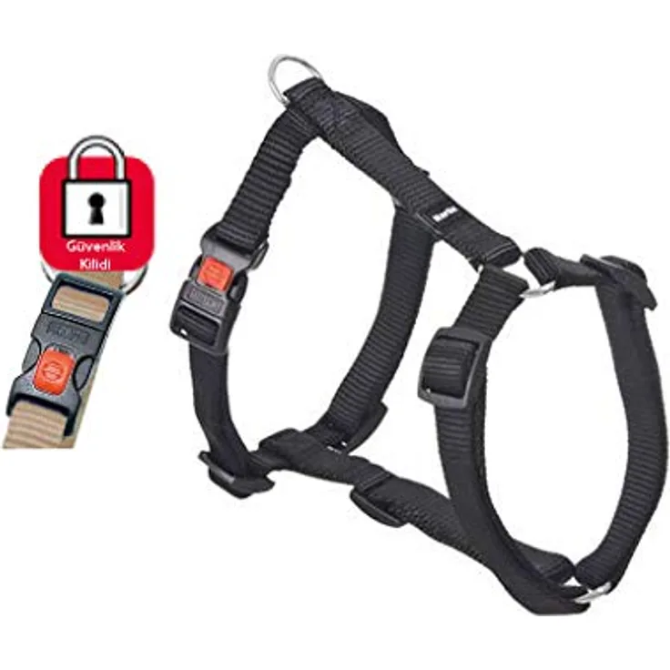 Karlie Art Sportiv Plus Geschirr neue universal Farben Mix and Match B: 15 mm Br um: 35 - 50 cm S schwarz