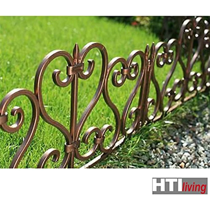 HTI-Living Beetbegrenzung Zierzaun Romantik Nessa, 4 Zaunelemente, Beeteinfassung Beetbegrenzung, 49,5 cm breit, witterungsbeständiger Kunststoff – Bild 2