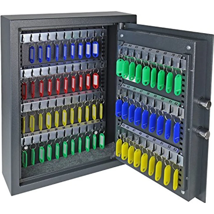 HMF 2071-11 Schlüsseltresor mit Elektronikschloss | 71 Haken | 46 x 36 x 12 cm | Anthrazit – Bild 3